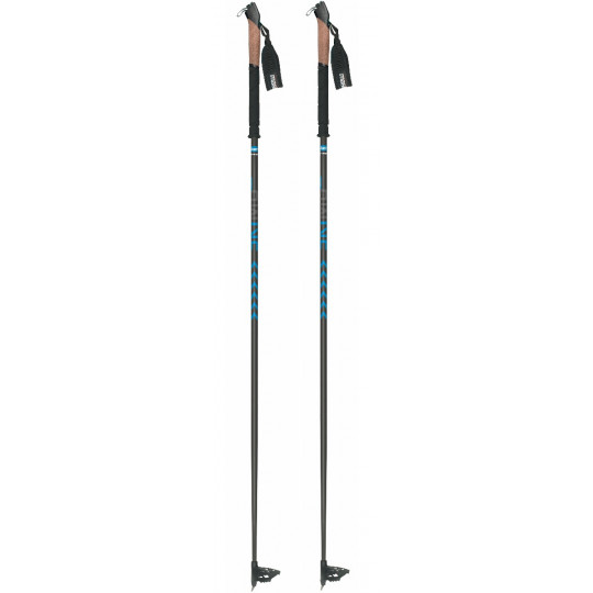 Bâtons monobrin SKIMO CARBON noir-bleu MASTERS (la paire)