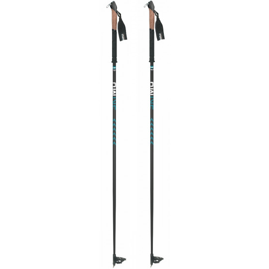 Bâtons monobrin SKIMO ALU noir-vert MASTERS (la paire)