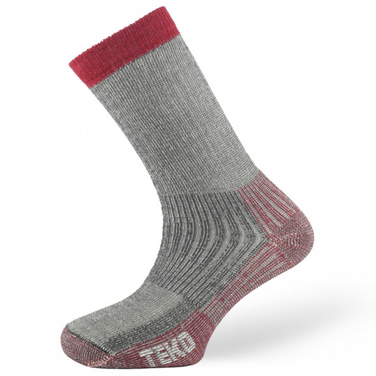 Chaussettes hautes Laine Mérinos ecoTREK 9905-gris-rouge Teko 