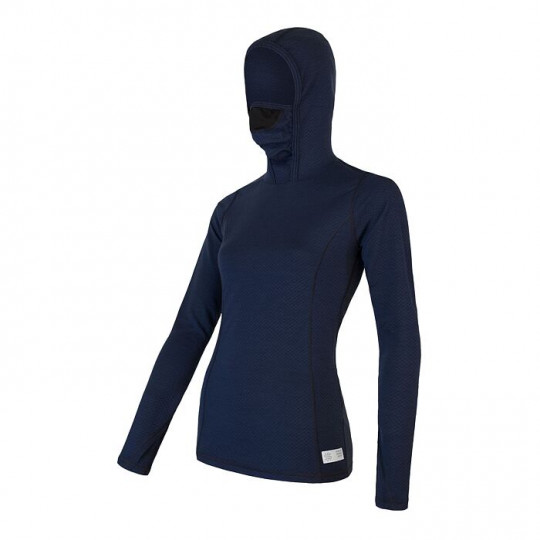 Tee-shirt femme laine Mérinos à capuche W'S DOUBLE FACE HOODED bleu SENSOR