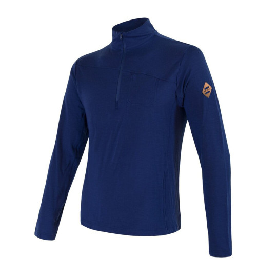 Sweatshirt 1/4 zip homme laine Mérinos M'S MERINO EXTREME LS ZIP deep-blue SENSOR