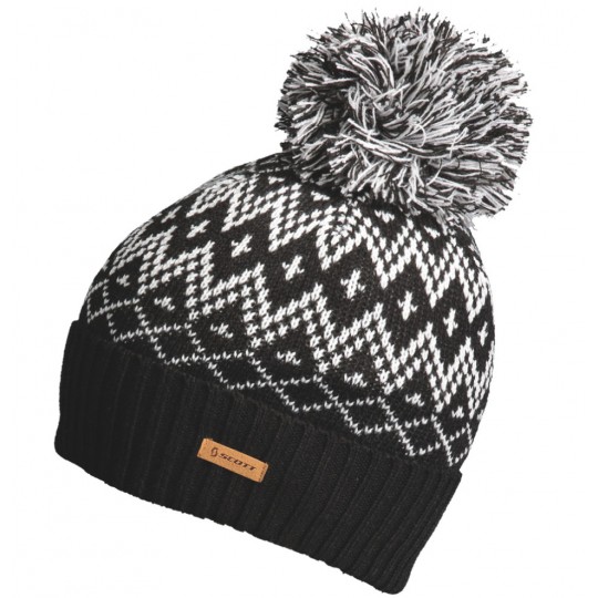 Bonnet à pompon femme W's MTN 40 Beanie noir-blanc SCOTT 2024