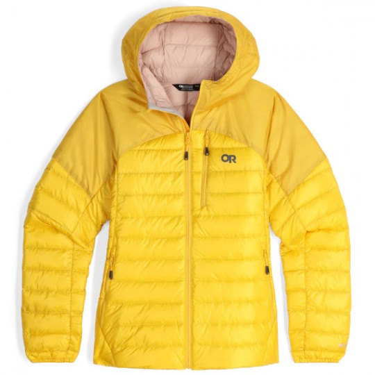 Doudoune à capuche femme HELIUM DOWN HOODIE WOMEN jaune-saffron Outdoor Research