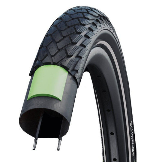 Pneu vélo 700x37 (37-622) GREEN MARATHON HS620 noir SCHWALBE (28 x 1,40)