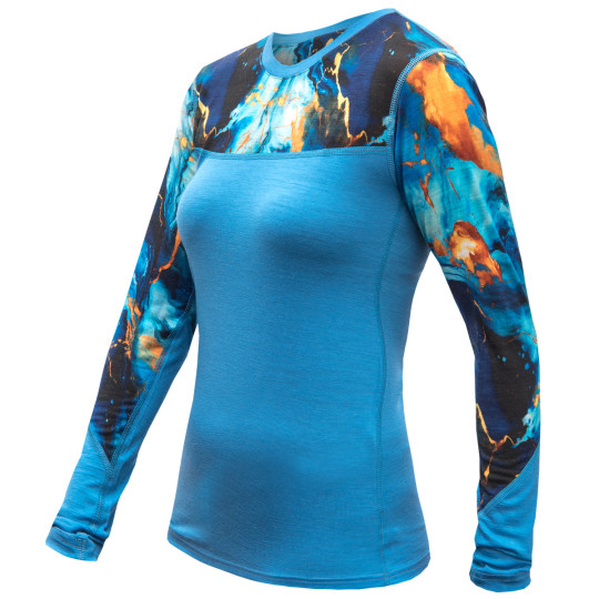 Tee-shirt femme laine Mérinos W'S MERINO IMPRESS LS universe-blue SENSOR