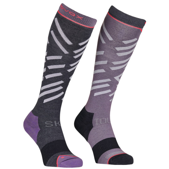 Chaussettes ski de rando femme SKI TOUR LONG SOCKS WOMAN noir-violet Ortovox 2025