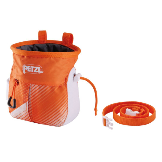 Sac à magnésie Escalade SAKAPOCHE orange-white Petzl