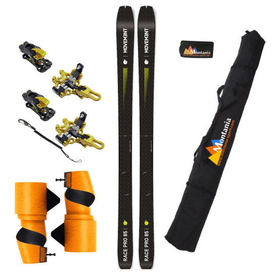 Pack ski de rando léger RACE PRO 85 noir-lemon Movement