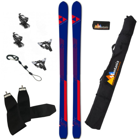 Pack ski de rando grand gabarit X-TREME 82 Fischer bleu-rouge 184cm