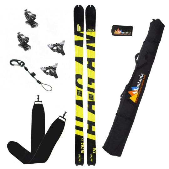 Pack ski de rando léger ULTRA 77 jaune 148cm Hagan