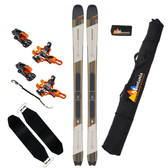 Pack ski de rando polyvalent MTN 91 CARBONE beige-orange Salomon 2025