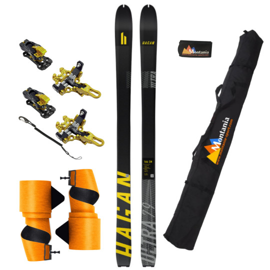 Pack ski de rando léger ULTRA 79 CARBONE noir-jaune Hagan 2025